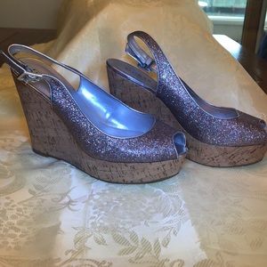 Guess Cork and Glitter wedges